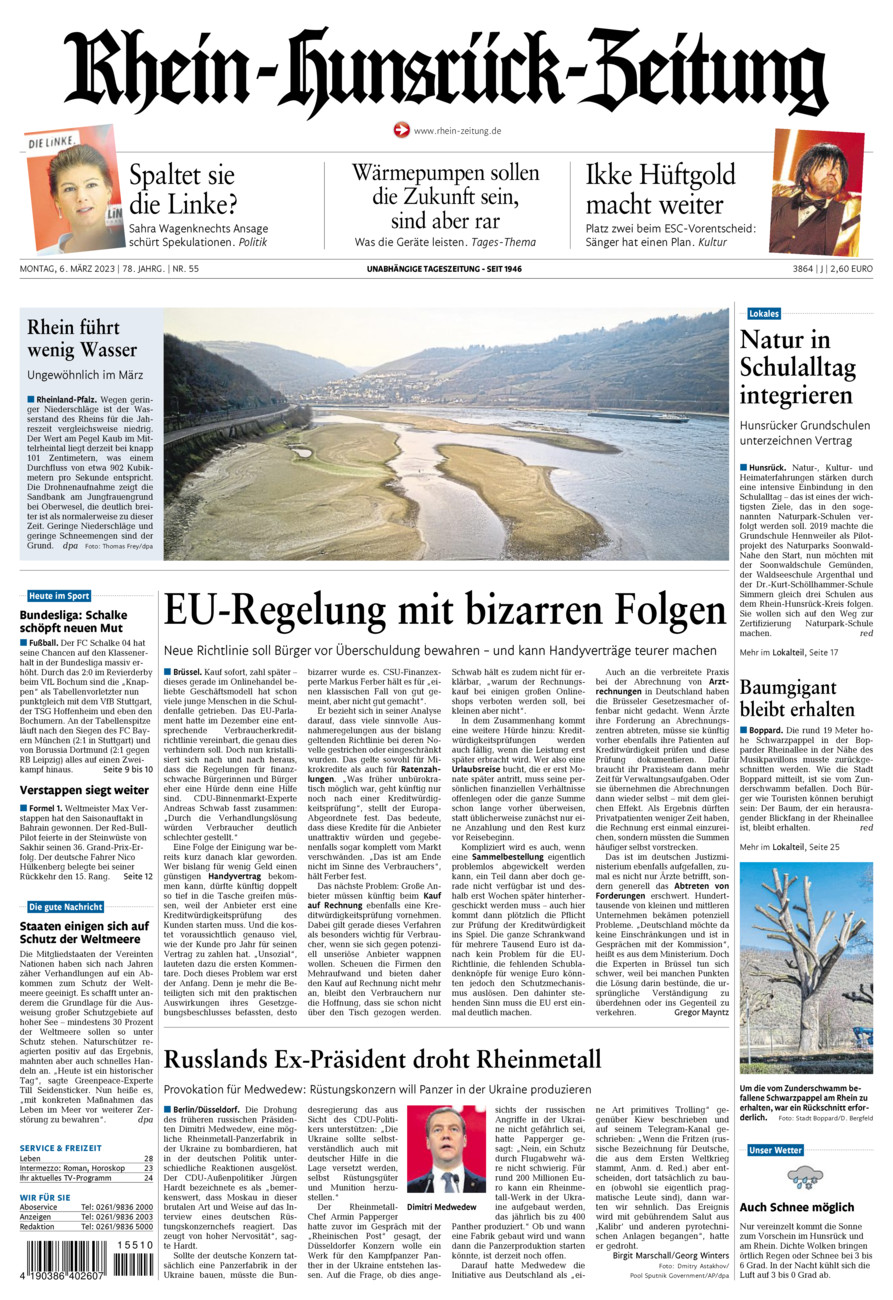 Rhein-Hunsrück-Zeitung vom Montag, 06.03.2023