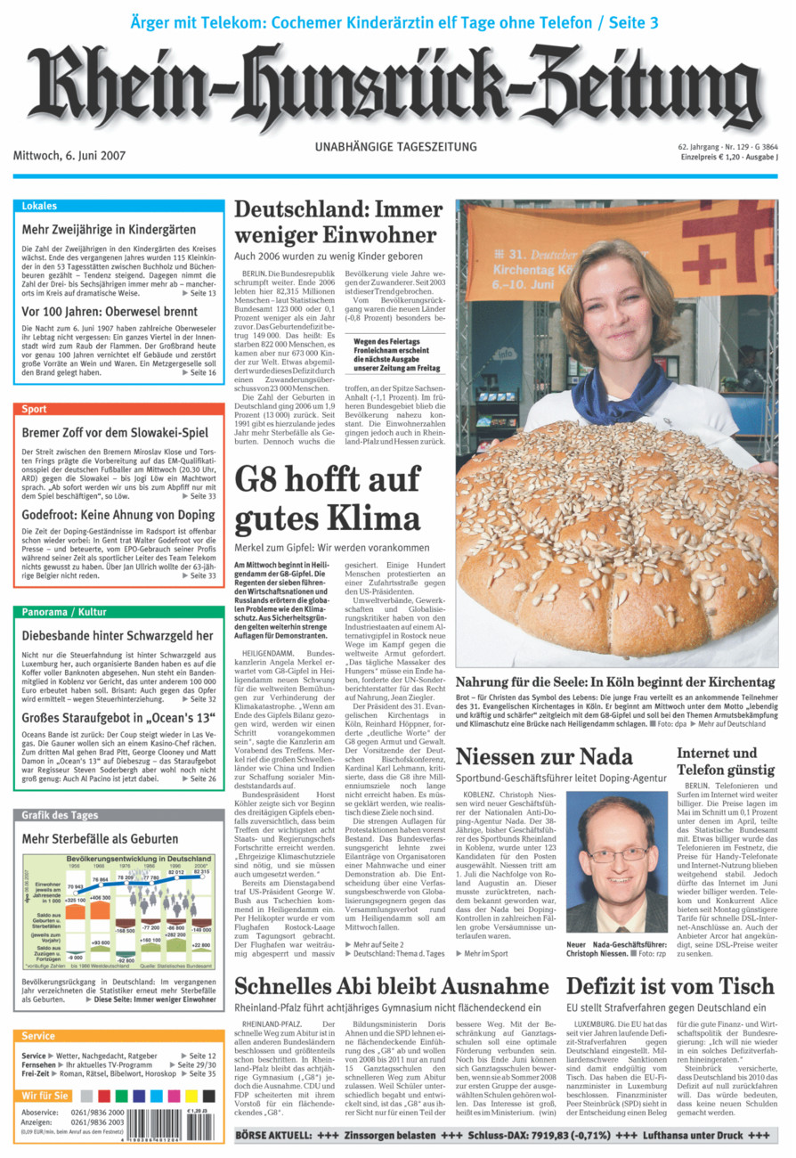 Rhein-Hunsrück-Zeitung vom Mittwoch, 06.06.2007