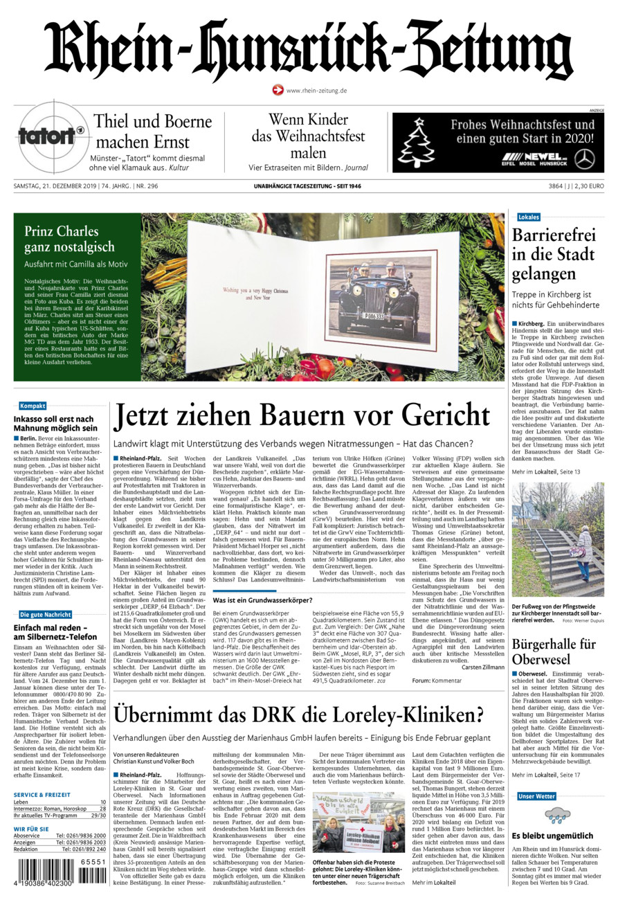 Rhein-Hunsrück-Zeitung vom Samstag, 21.12.2019