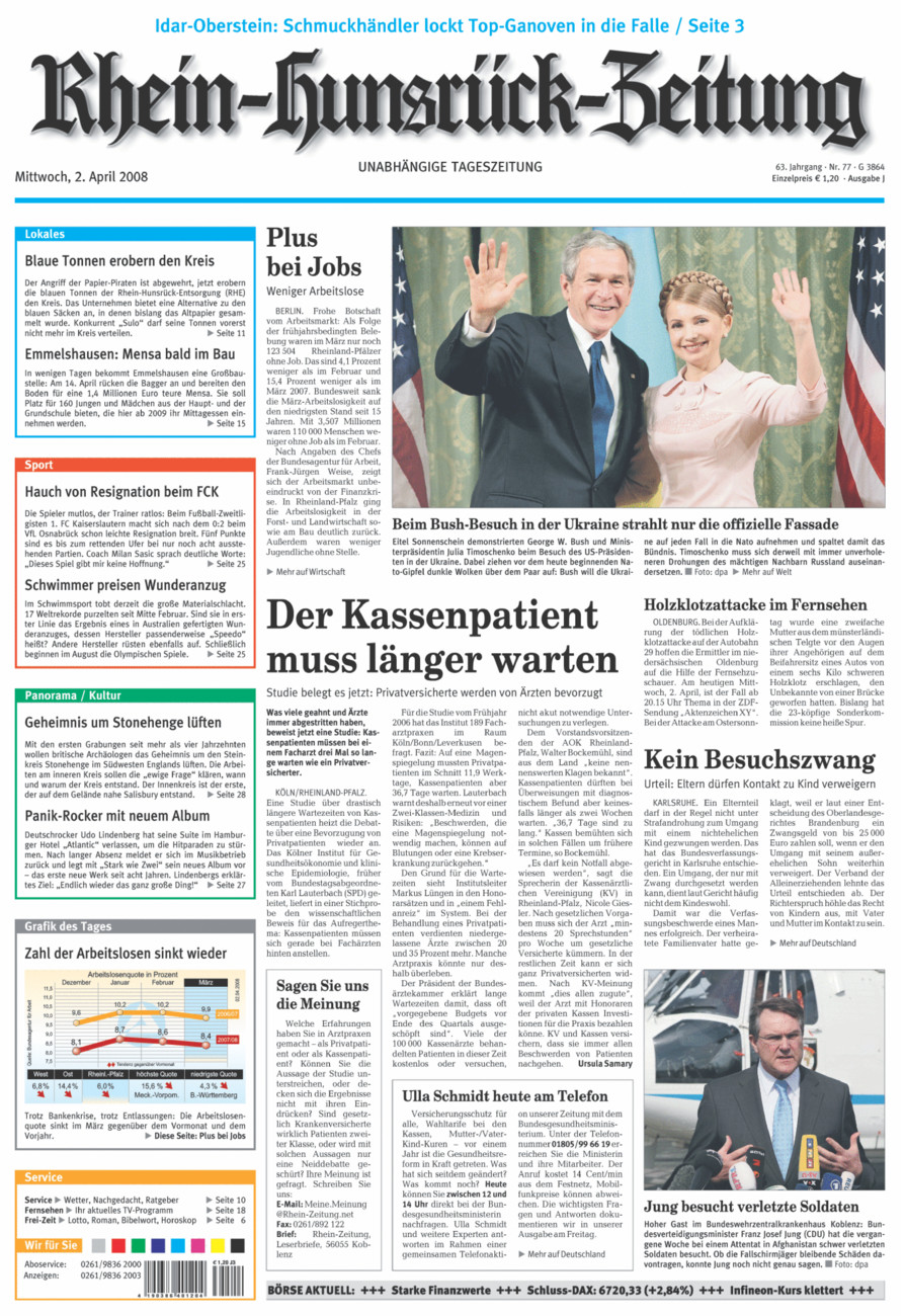 Rhein-Hunsrück-Zeitung vom Mittwoch, 02.04.2008
