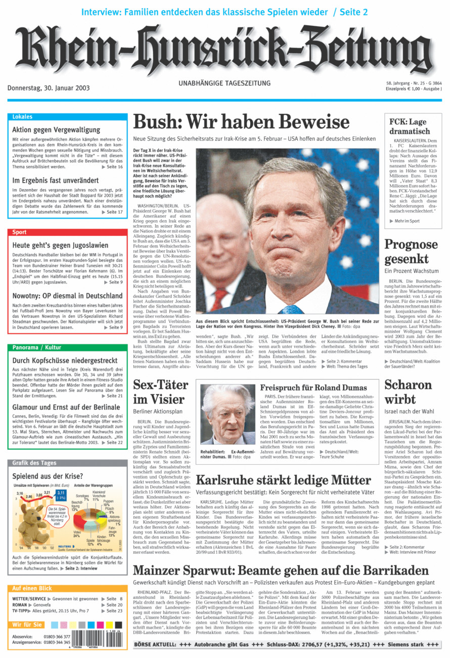 Rhein-Hunsrück-Zeitung vom Donnerstag, 30.01.2003