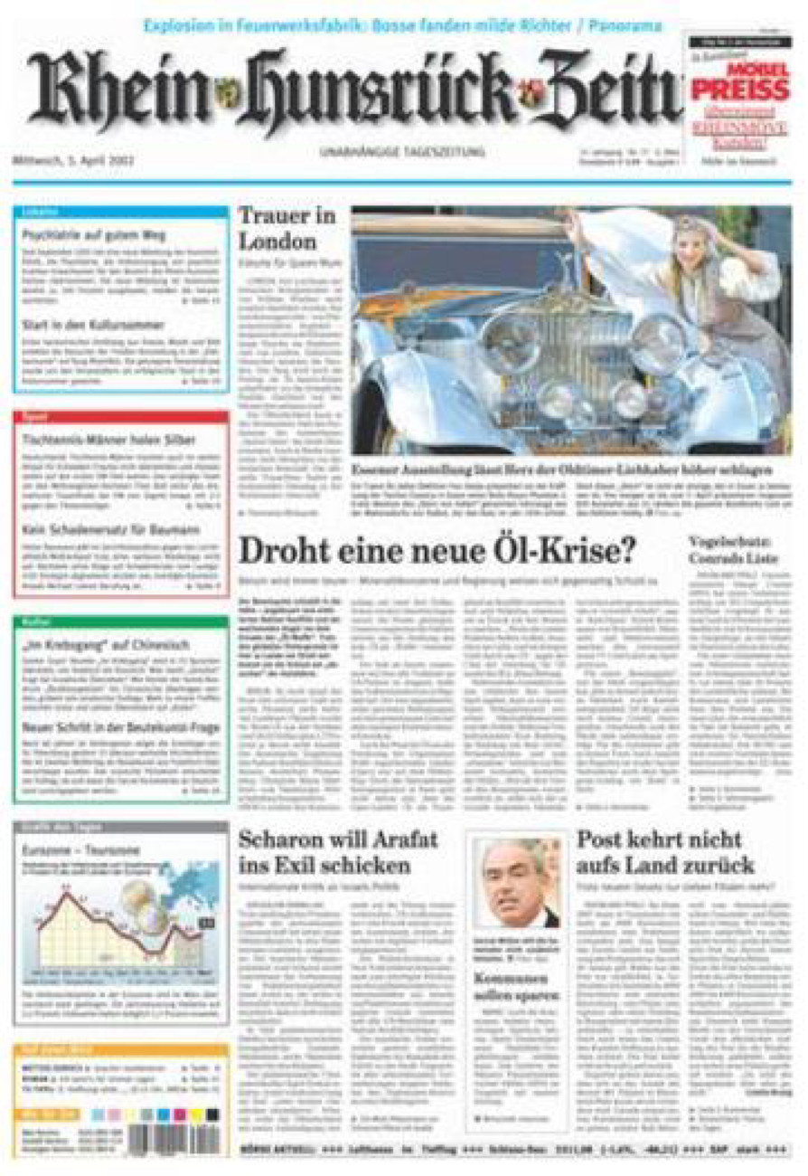 Rhein-Hunsrück-Zeitung vom Mittwoch, 03.04.2002