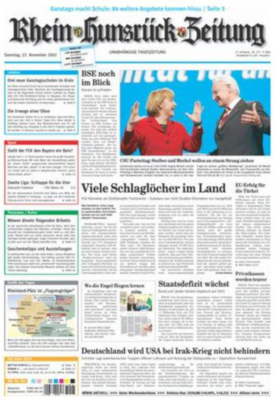 Rhein-Hunsrück-Zeitung vom Samstag, 23.11.2002