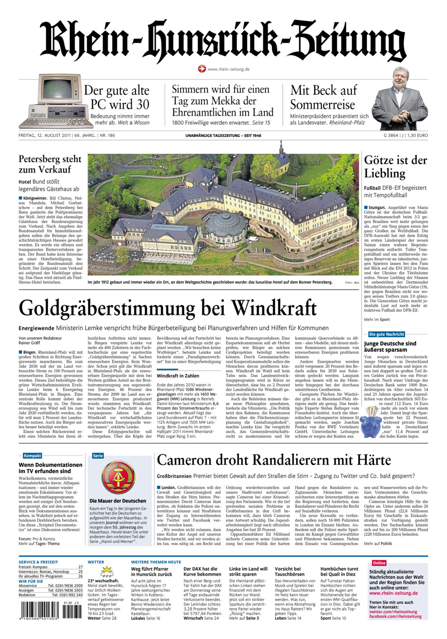 Rhein-Hunsrück-Zeitung vom Freitag, 12.08.2011
