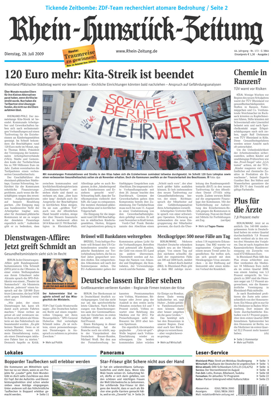 Rhein-Hunsrück-Zeitung vom Dienstag, 28.07.2009