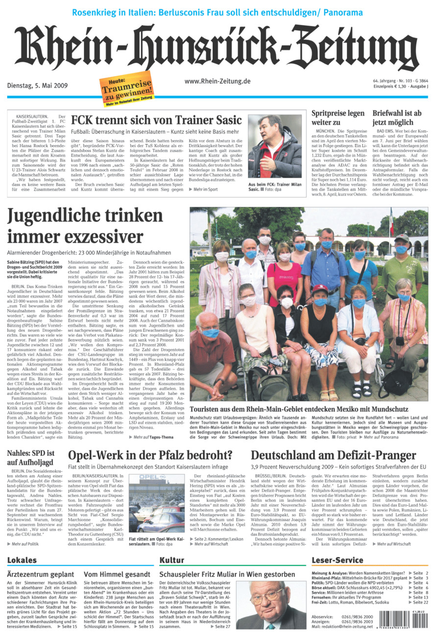 Rhein-Hunsrück-Zeitung vom Dienstag, 05.05.2009