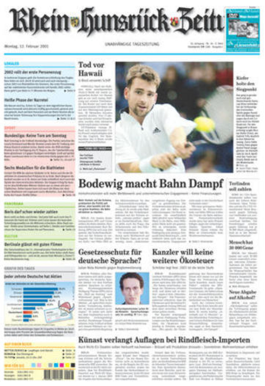 Rhein-Hunsrück-Zeitung vom Montag, 12.02.2001