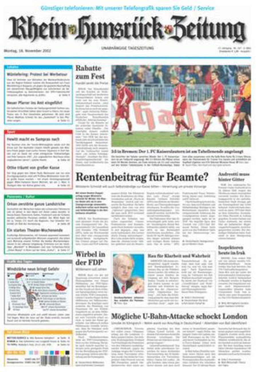 Rhein-Hunsrück-Zeitung vom Montag, 18.11.2002