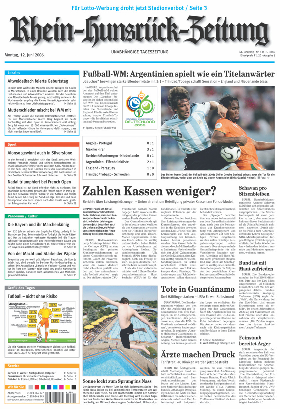 Rhein-Hunsrück-Zeitung vom Montag, 12.06.2006
