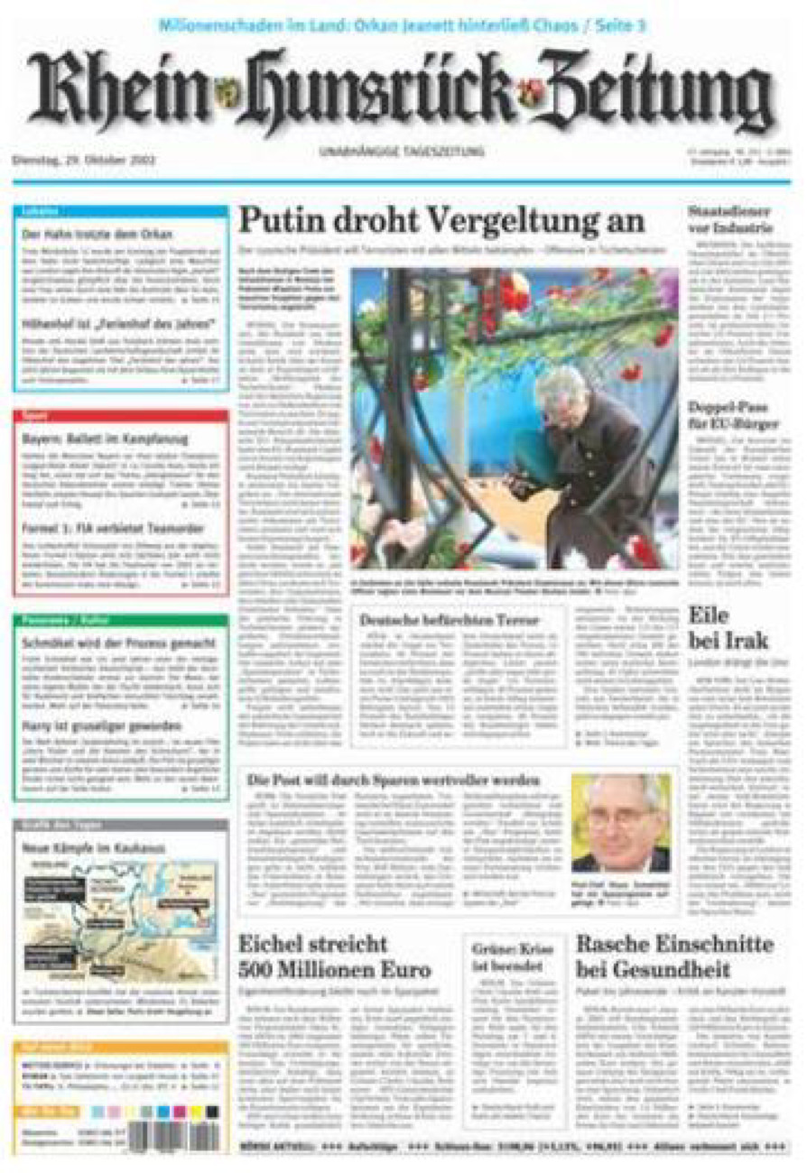 Rhein-Hunsrück-Zeitung vom Dienstag, 29.10.2002