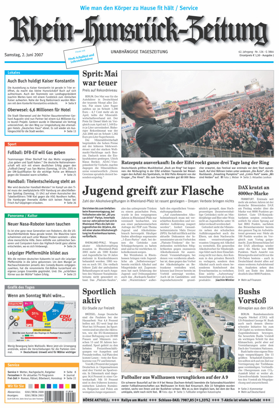 Rhein-Hunsrück-Zeitung vom Samstag, 02.06.2007