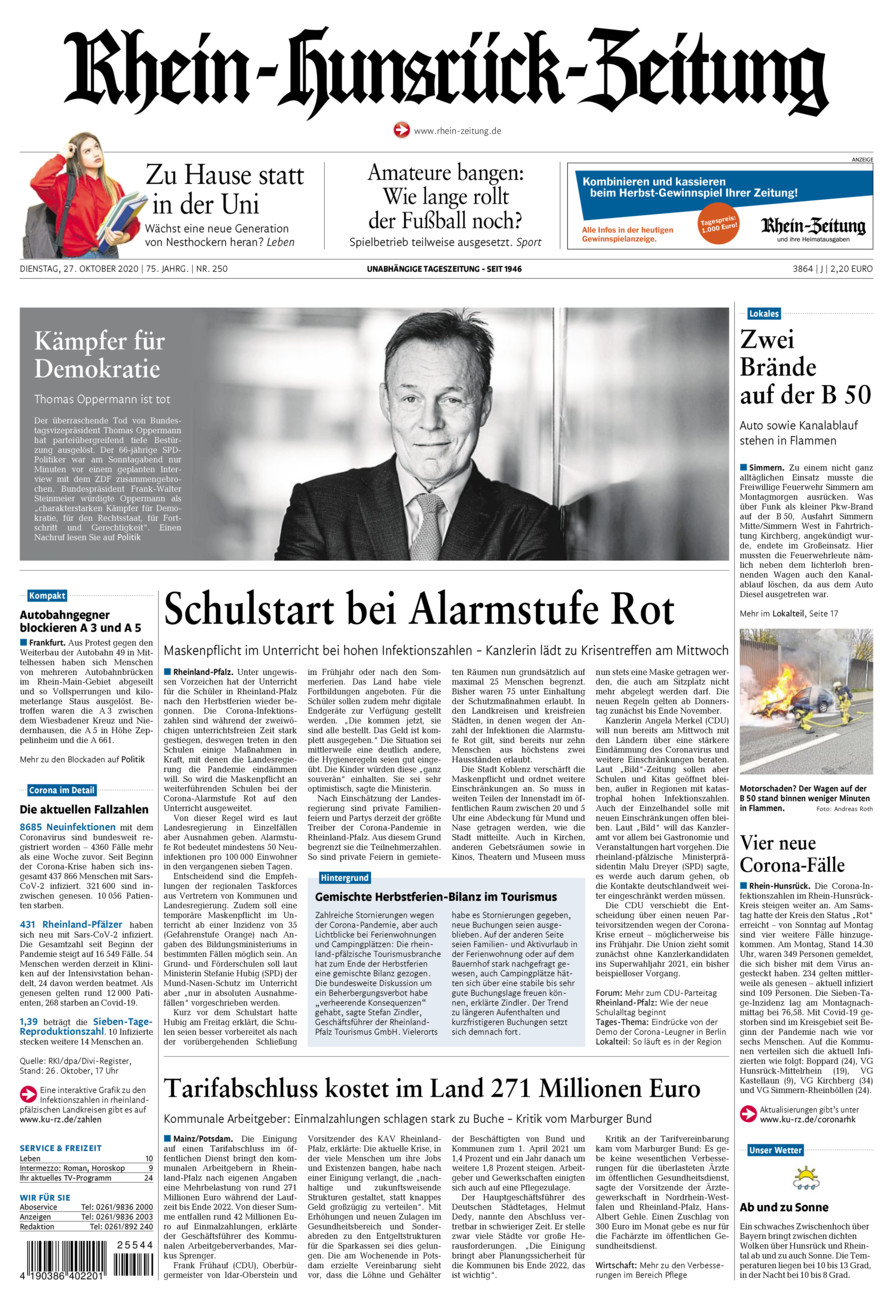 Rhein-Hunsrück-Zeitung vom Dienstag, 27.10.2020