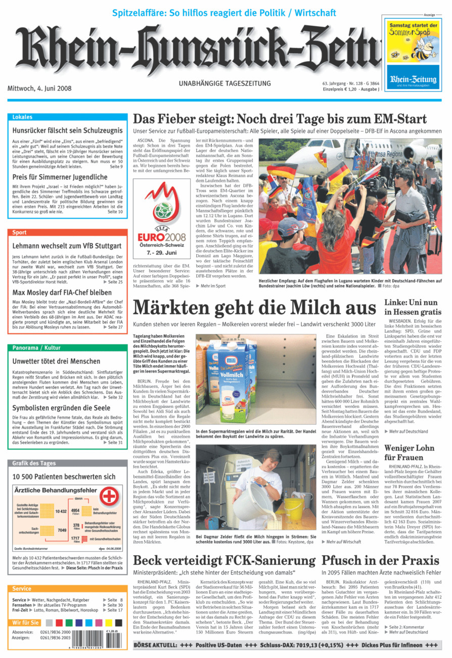 Rhein-Hunsrück-Zeitung vom Mittwoch, 04.06.2008