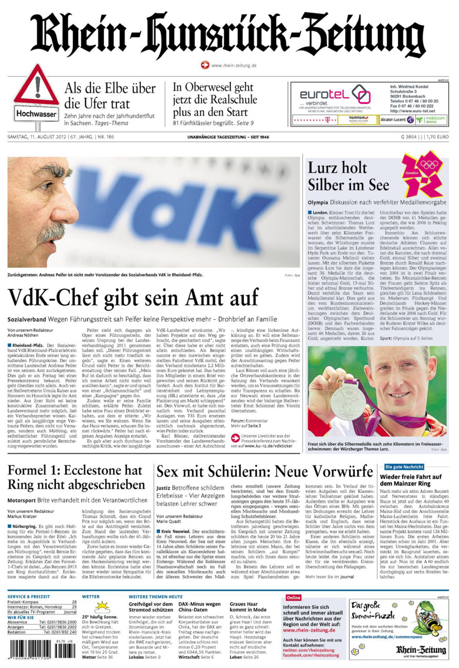 Rhein-Hunsrück-Zeitung vom Samstag, 11.08.2012