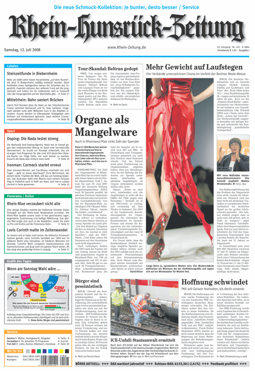 Rhein-Hunsrück-Zeitung vom Samstag, 12.07.2008