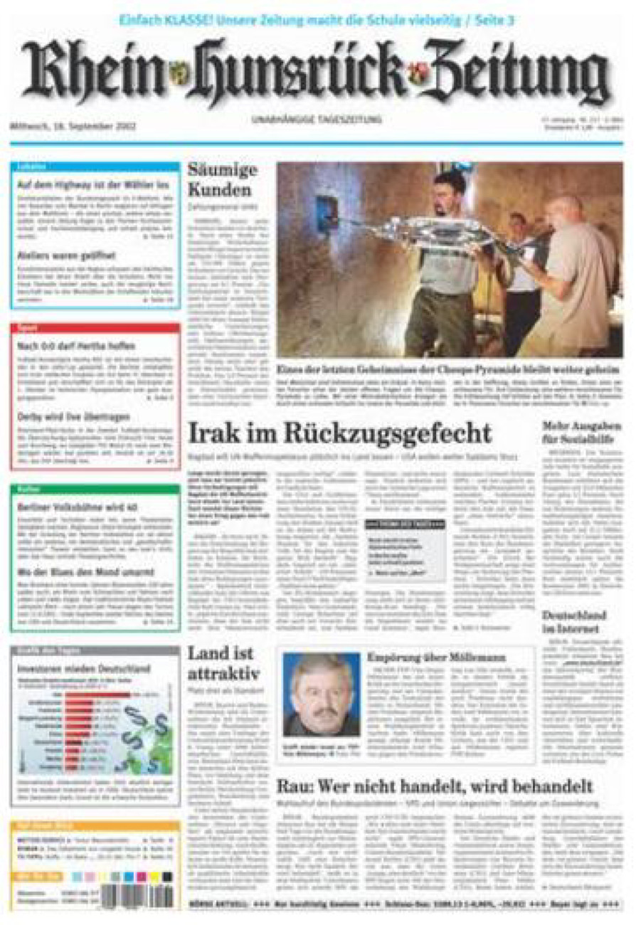 Rhein-Hunsrück-Zeitung vom Mittwoch, 18.09.2002
