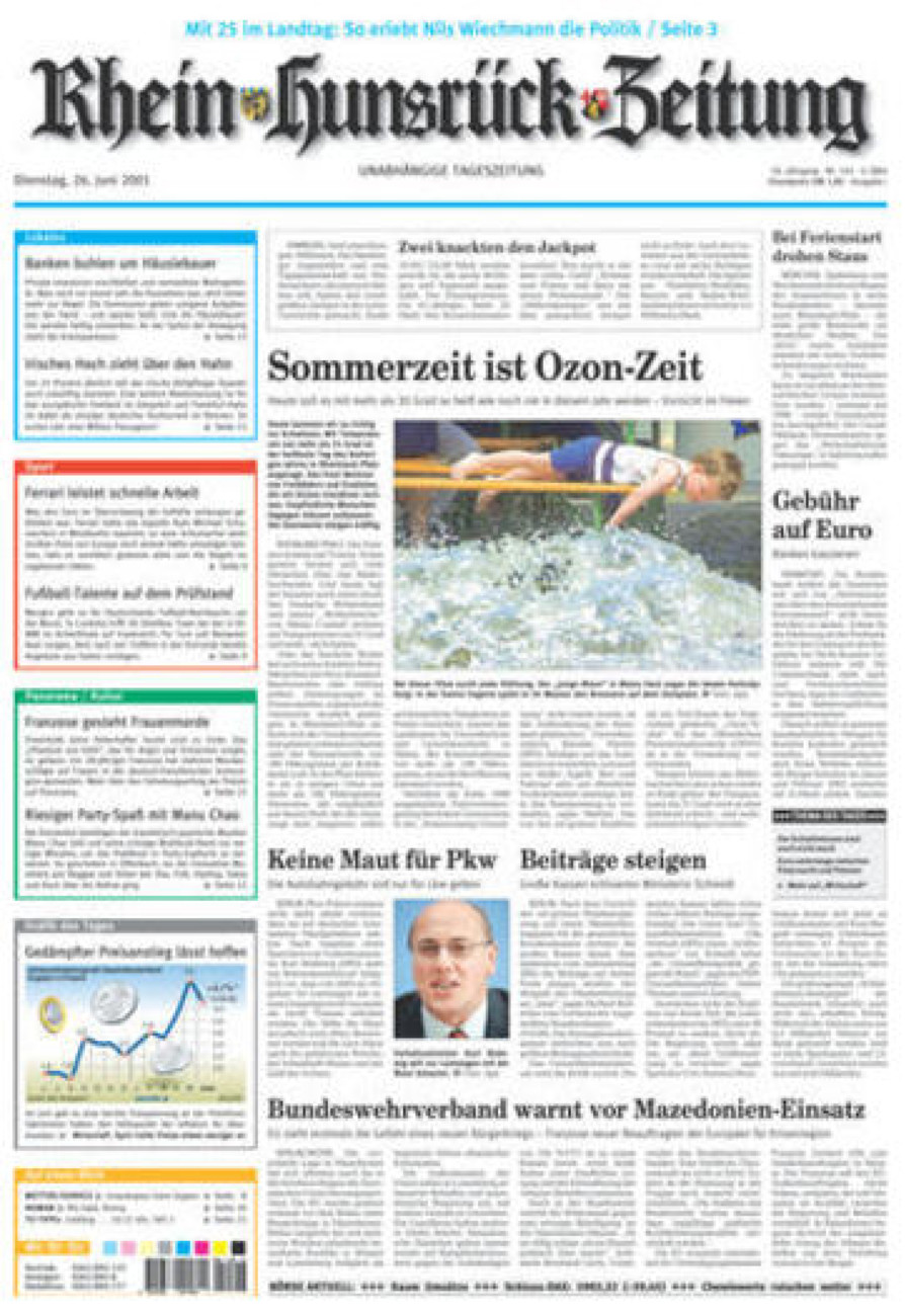 Rhein-Hunsrück-Zeitung vom Dienstag, 26.06.2001