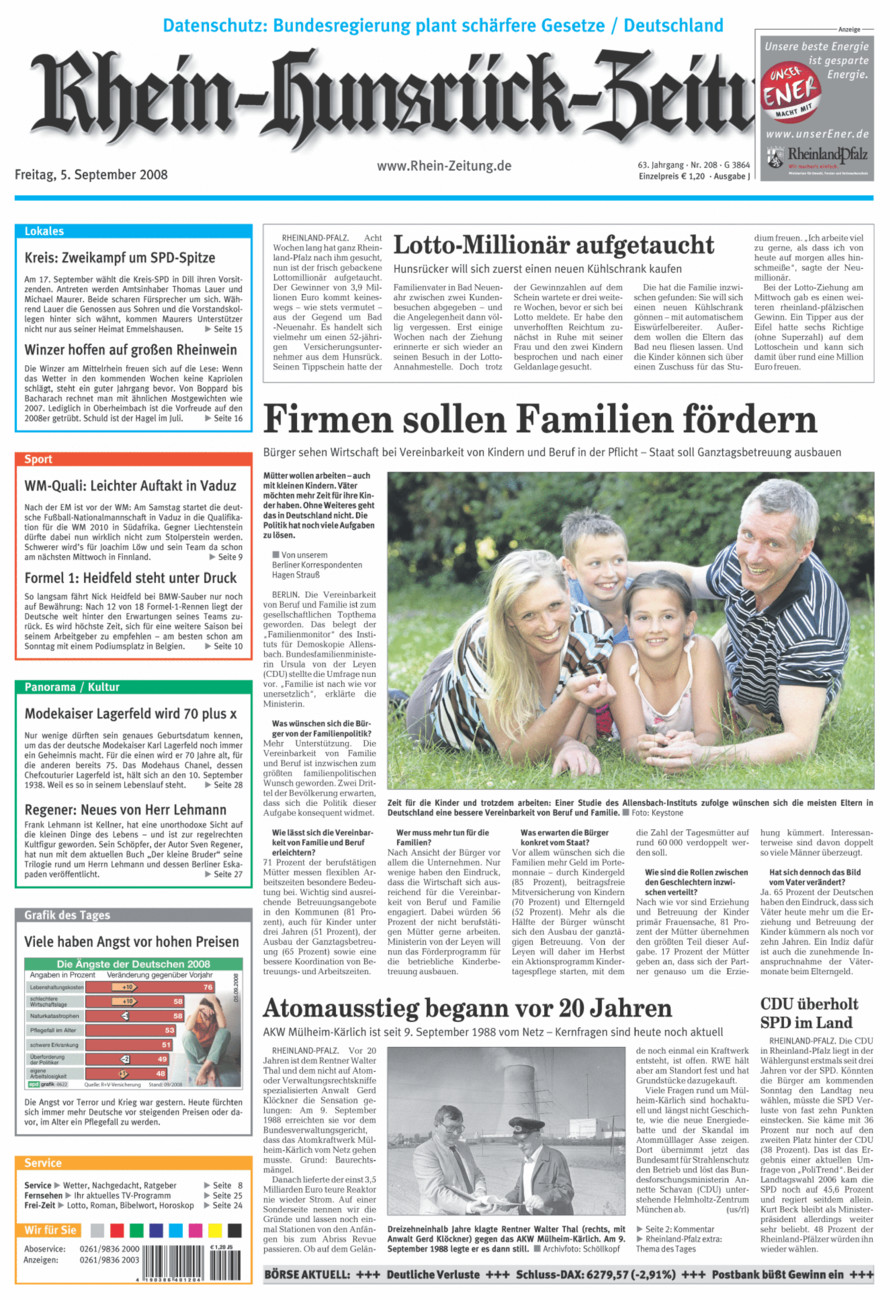 Rhein-Hunsrück-Zeitung vom Freitag, 05.09.2008