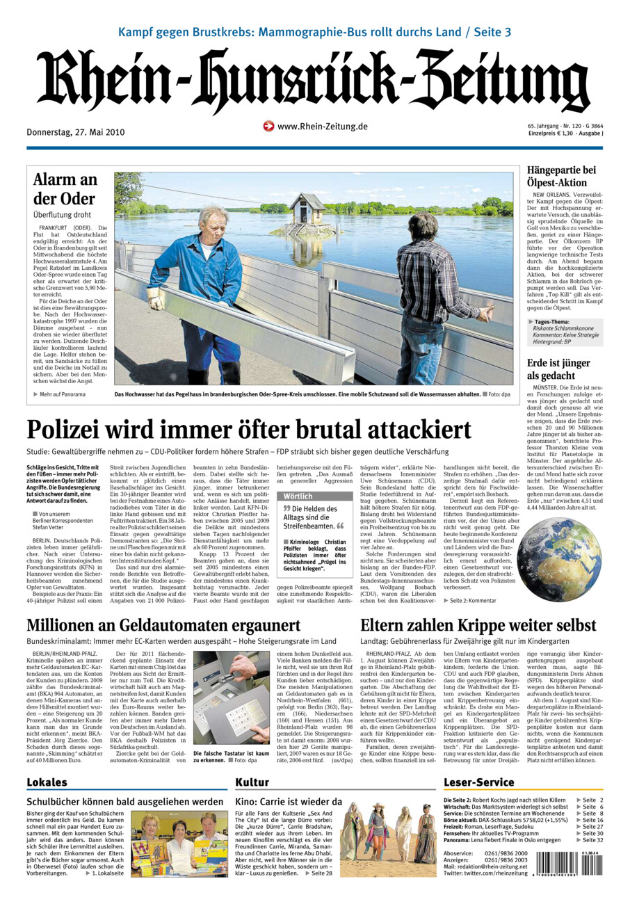 Rhein-Hunsrück-Zeitung vom Donnerstag, 27.05.2010