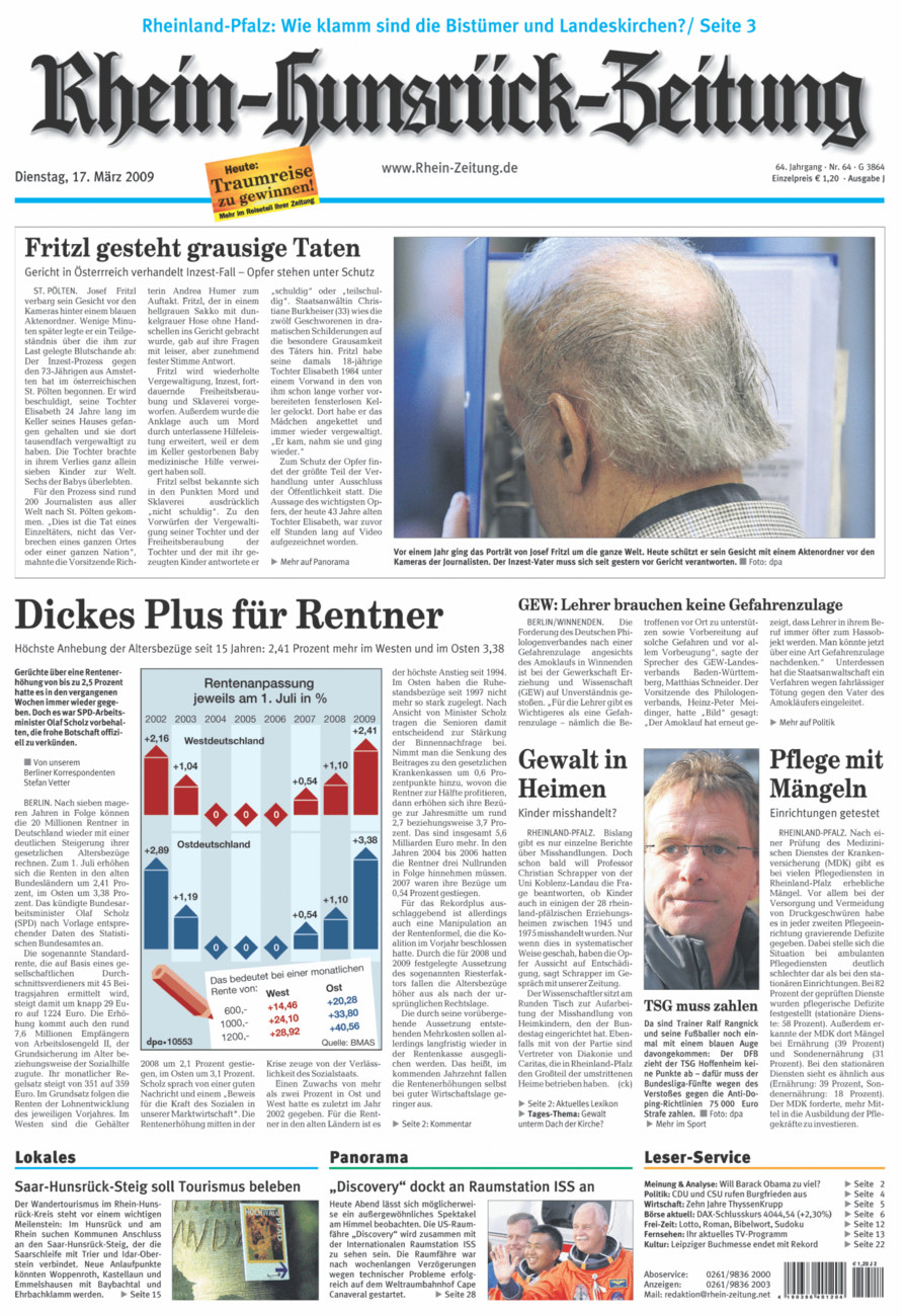 Rhein-Hunsrück-Zeitung vom Dienstag, 17.03.2009