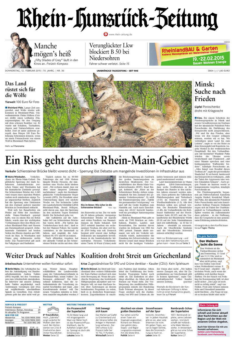 Rhein-Hunsrück-Zeitung vom Donnerstag, 12.02.2015