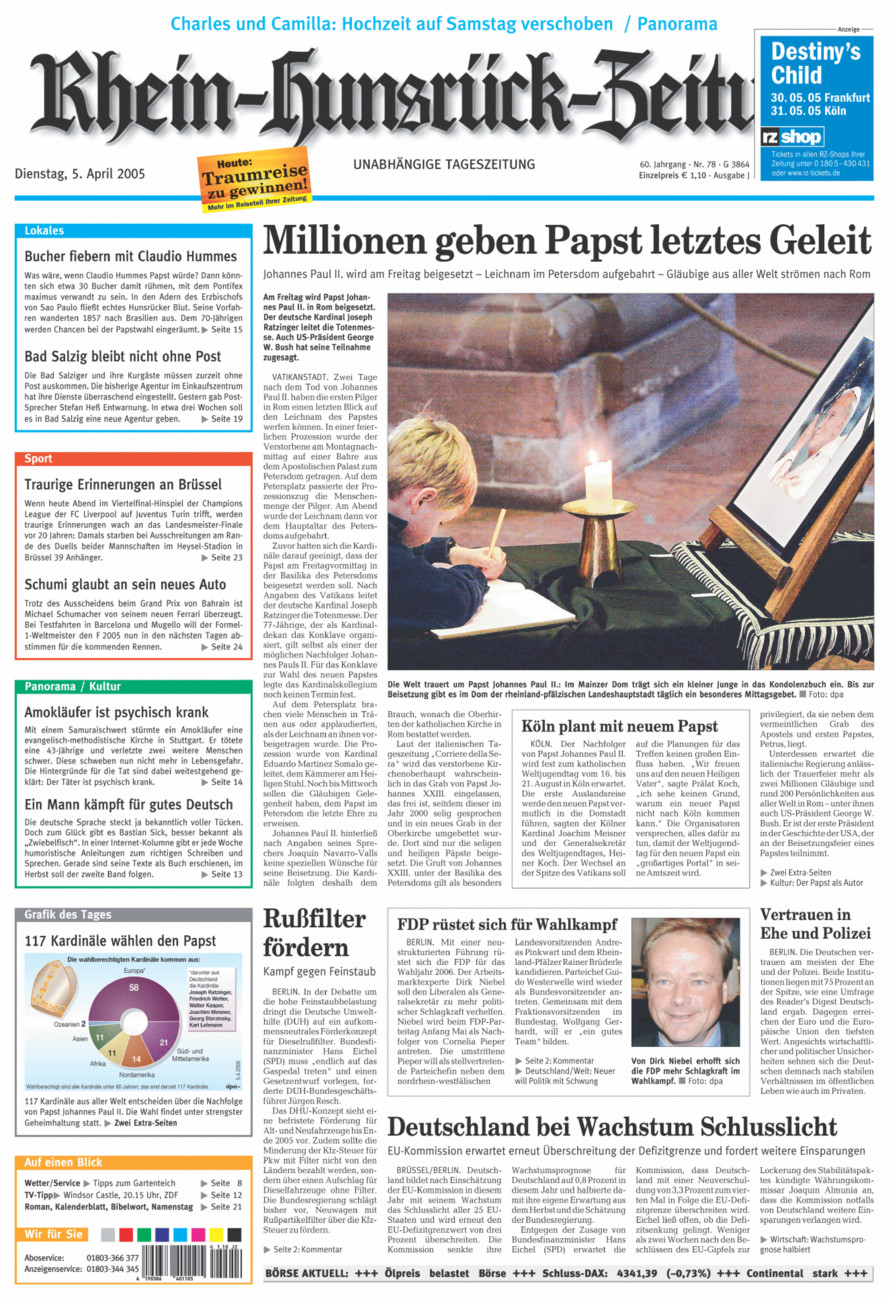 Rhein-Hunsrück-Zeitung vom Dienstag, 05.04.2005