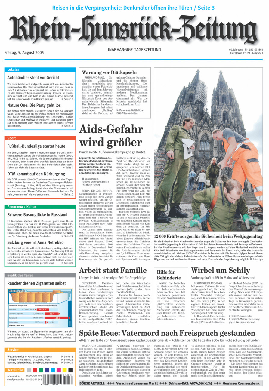 Rhein-Hunsrück-Zeitung vom Freitag, 05.08.2005