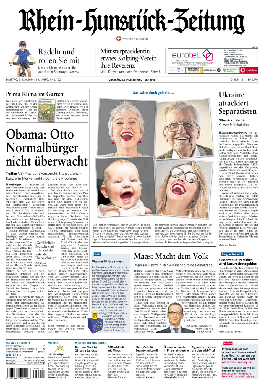 Rhein-Hunsrück-Zeitung vom Samstag, 03.05.2014