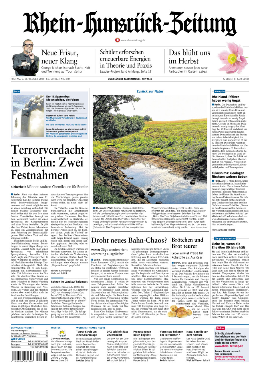 Rhein-Hunsrück-Zeitung vom Freitag, 09.09.2011