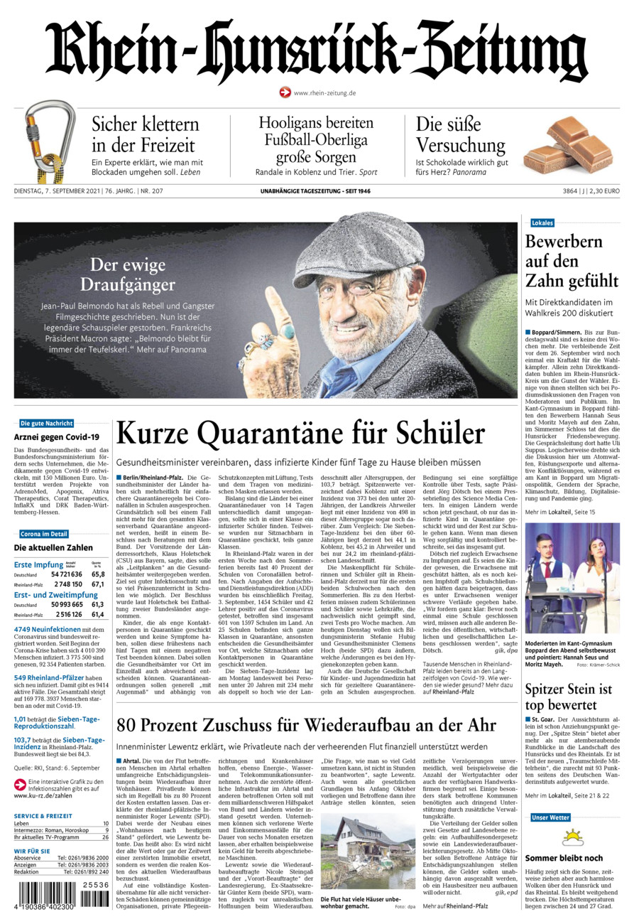 Rhein-Hunsrück-Zeitung vom Dienstag, 07.09.2021