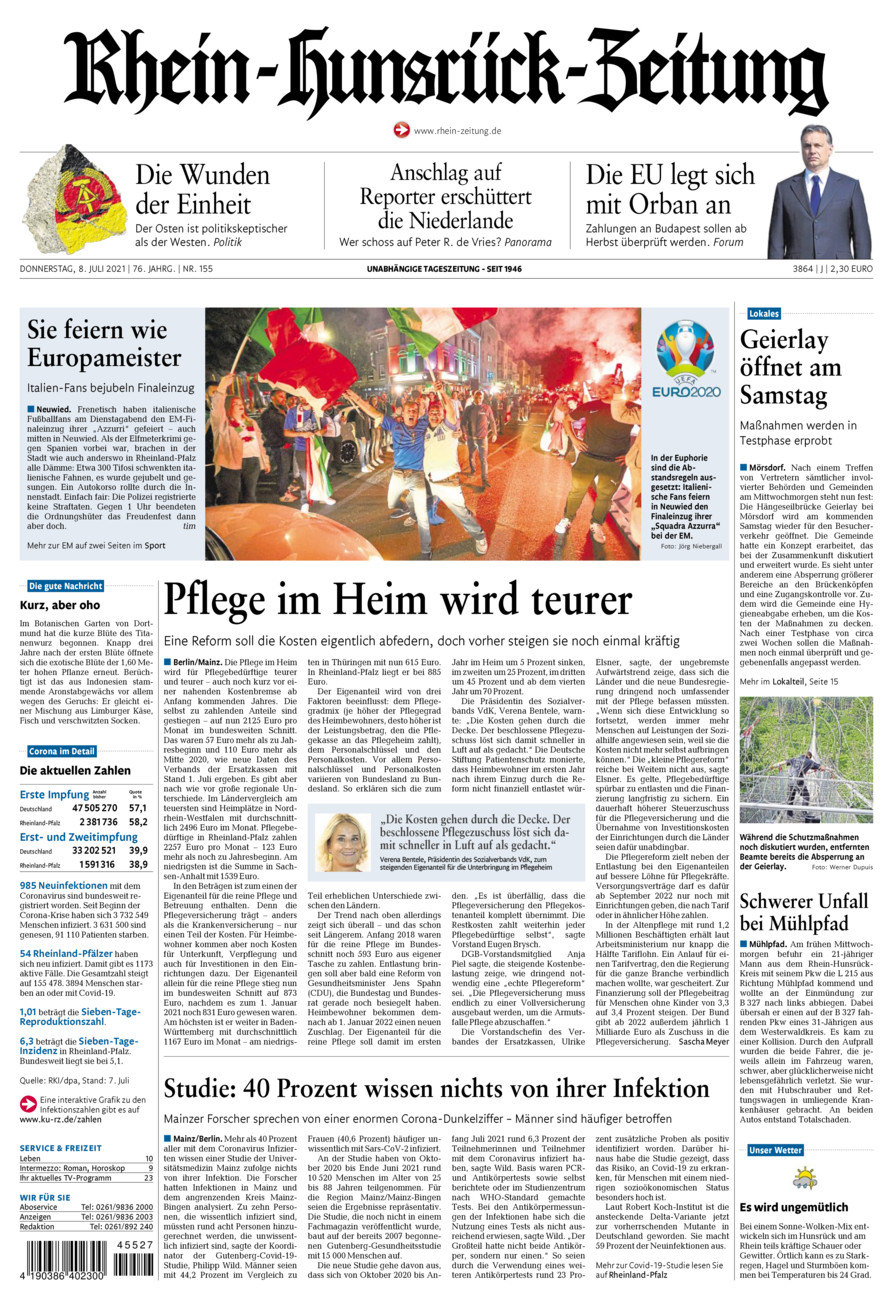 Rhein-Hunsrück-Zeitung vom Donnerstag, 08.07.2021