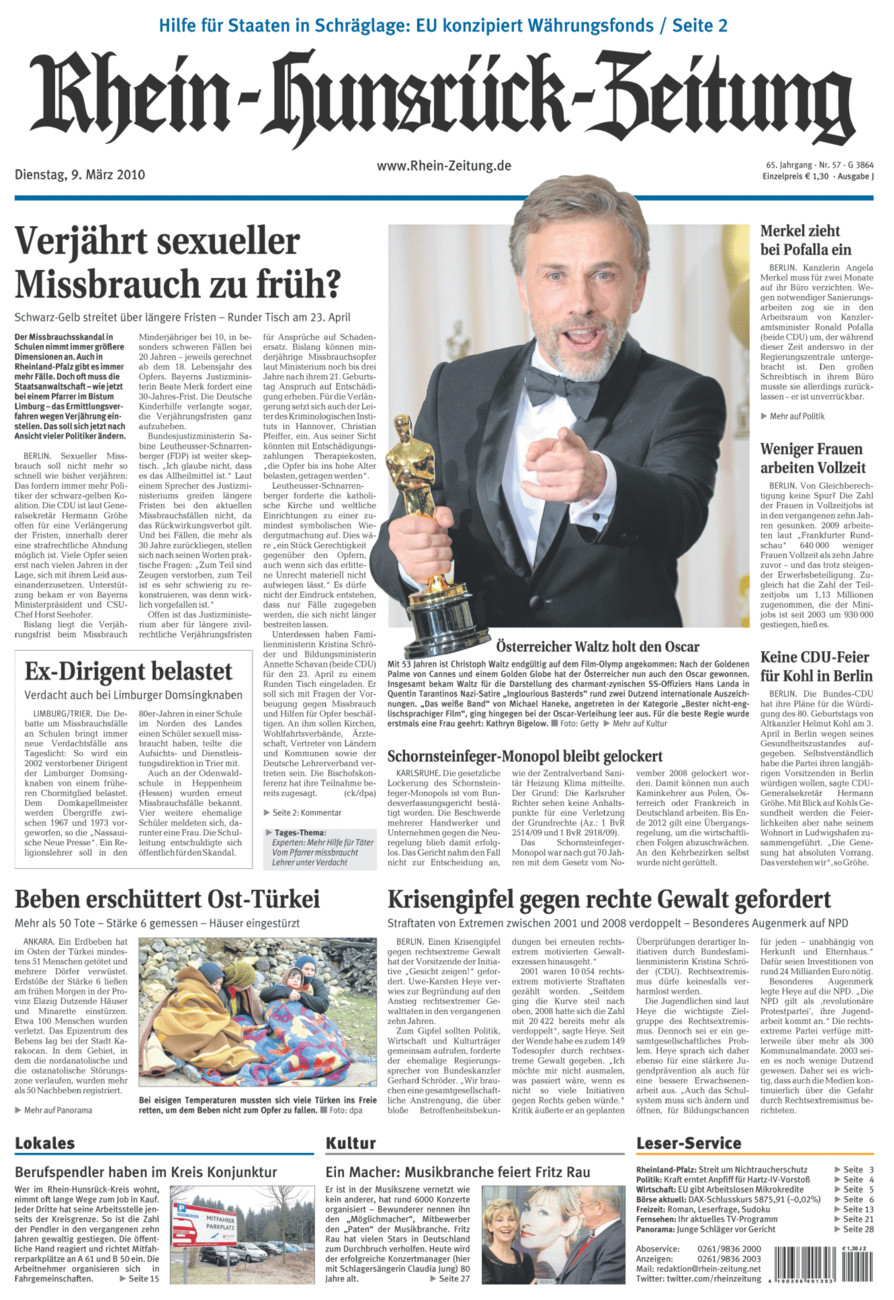 Rhein-Hunsrück-Zeitung vom Dienstag, 09.03.2010