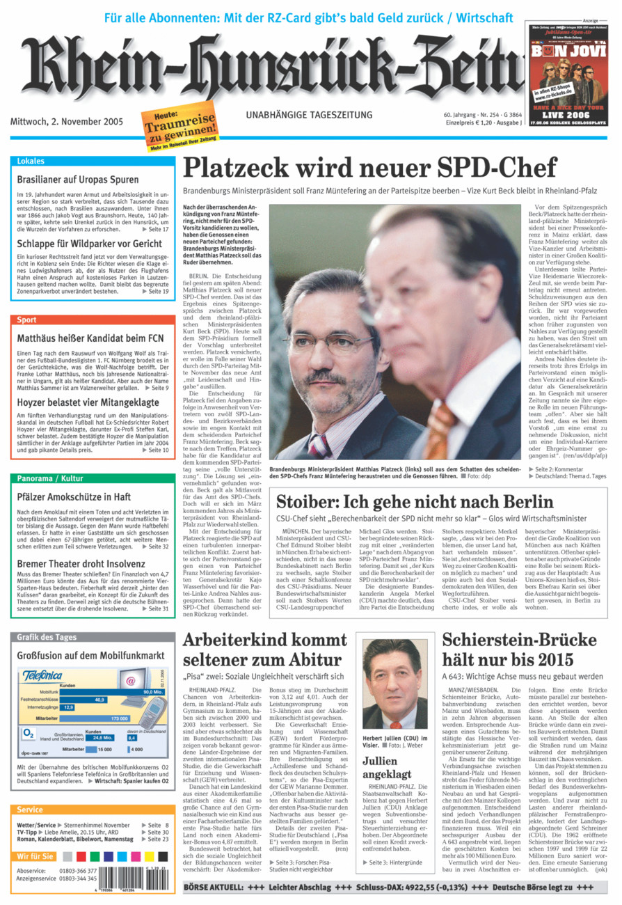 Rhein-Hunsrück-Zeitung vom Mittwoch, 02.11.2005