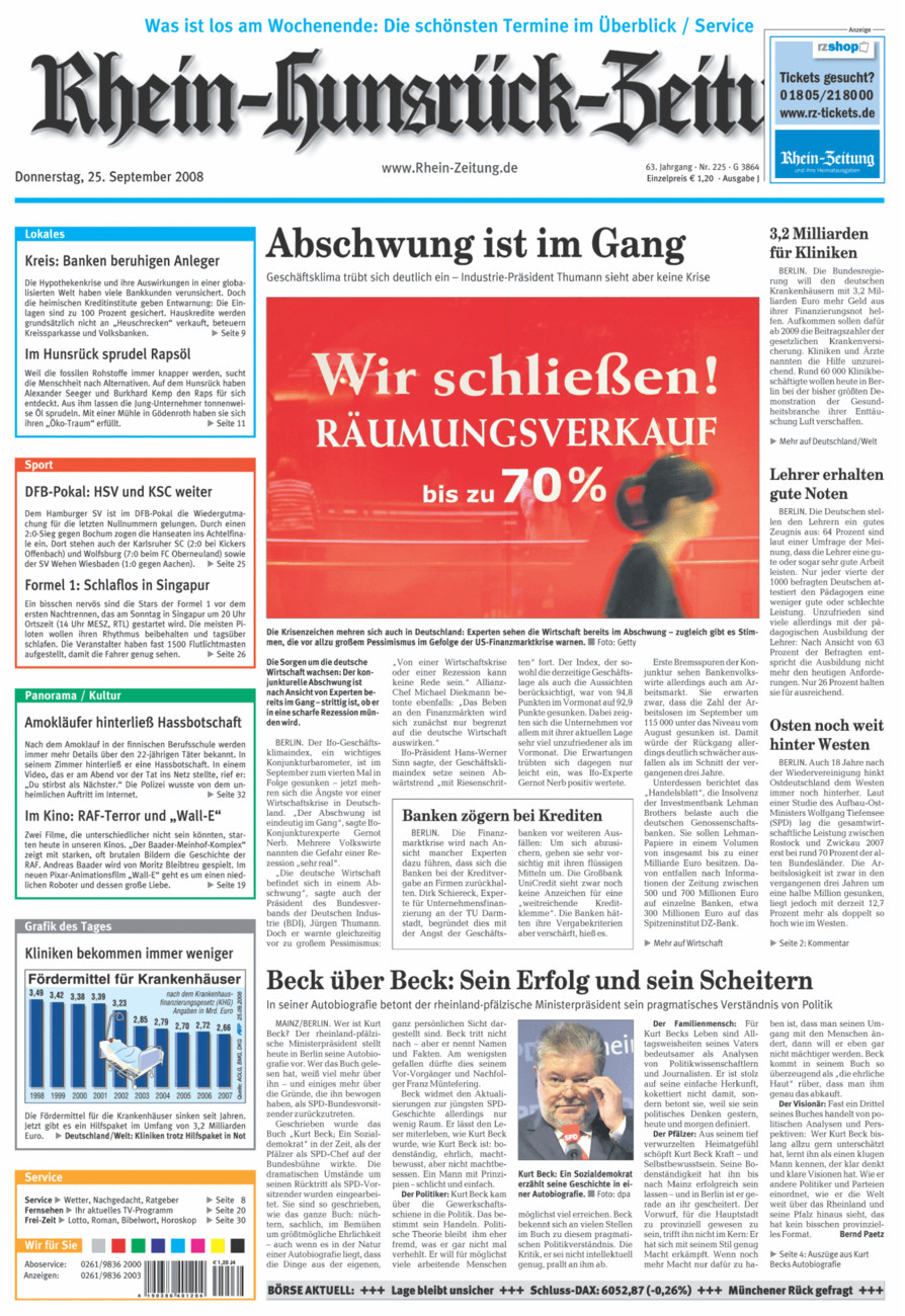 Rhein-Hunsrück-Zeitung vom Donnerstag, 25.09.2008