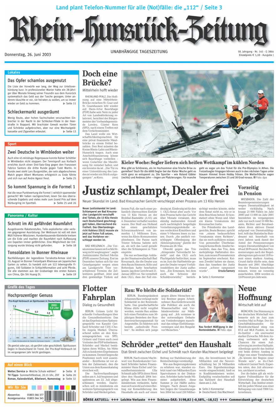 Rhein-Hunsrück-Zeitung vom Donnerstag, 26.06.2003