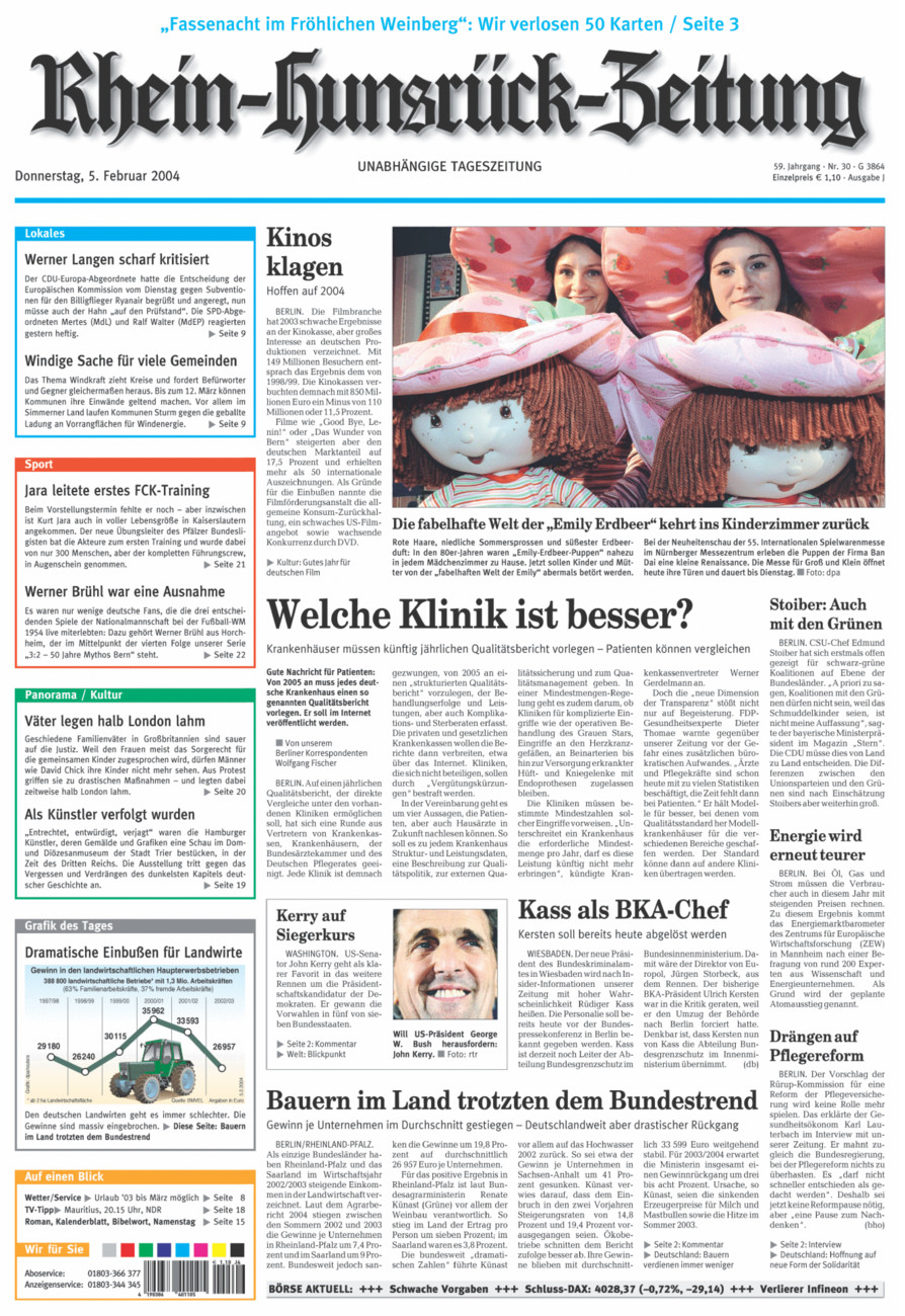 Rhein-Hunsrück-Zeitung vom Donnerstag, 05.02.2004