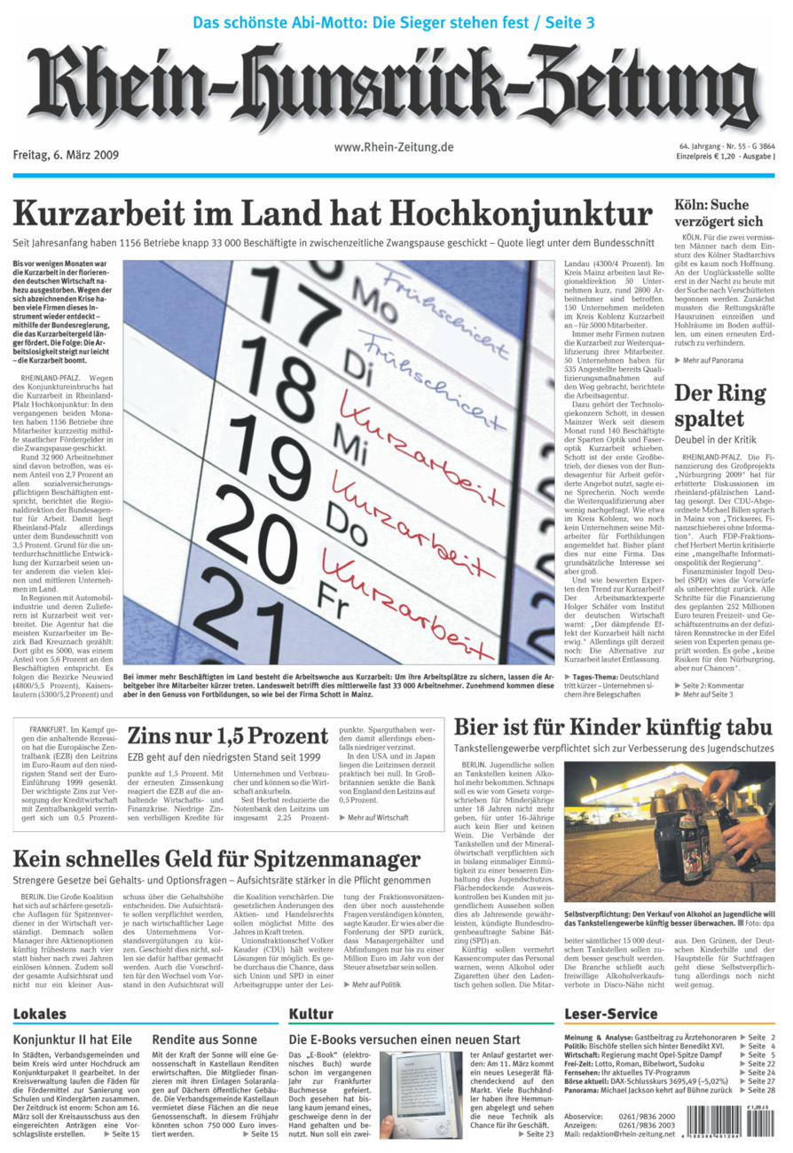 Rhein-Hunsrück-Zeitung vom Freitag, 06.03.2009