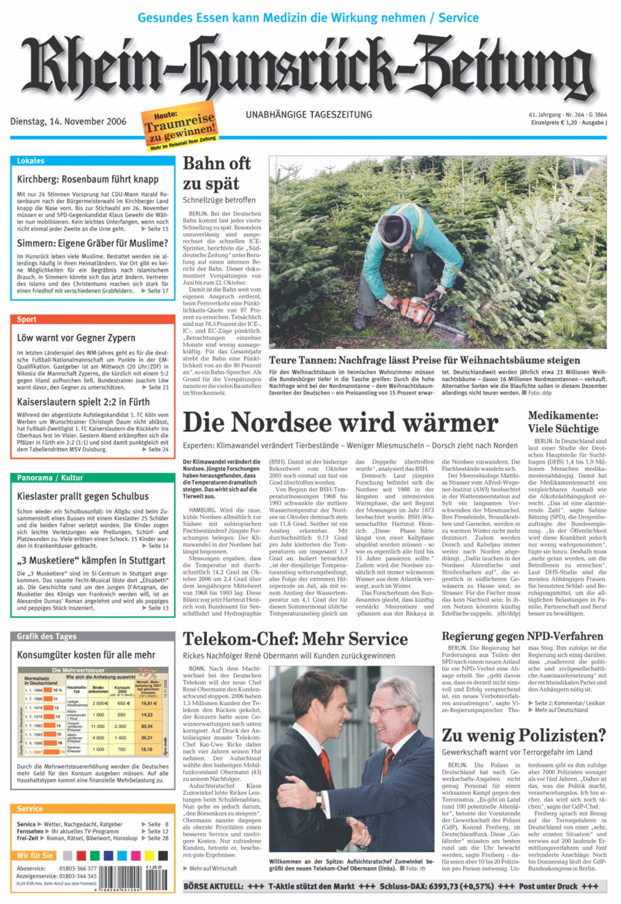 Rhein-Hunsrück-Zeitung vom Dienstag, 14.11.2006