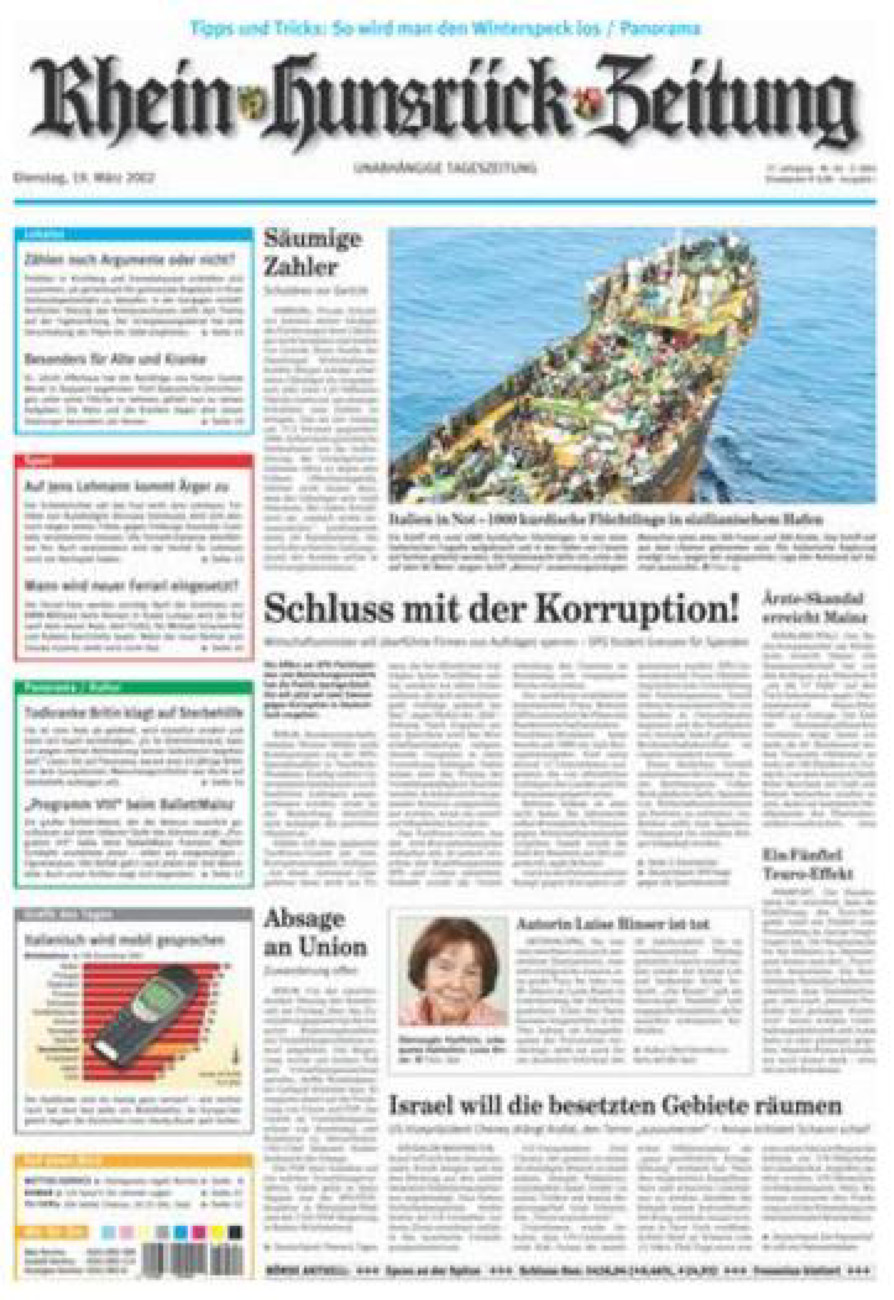 Rhein-Hunsrück-Zeitung vom Dienstag, 19.03.2002