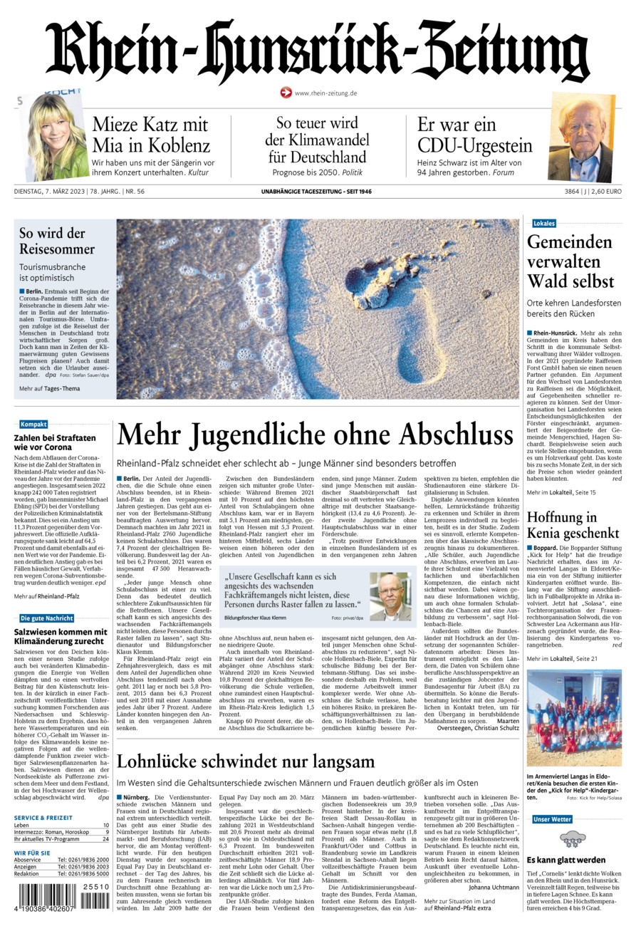 Rhein-Hunsrück-Zeitung vom Dienstag, 07.03.2023