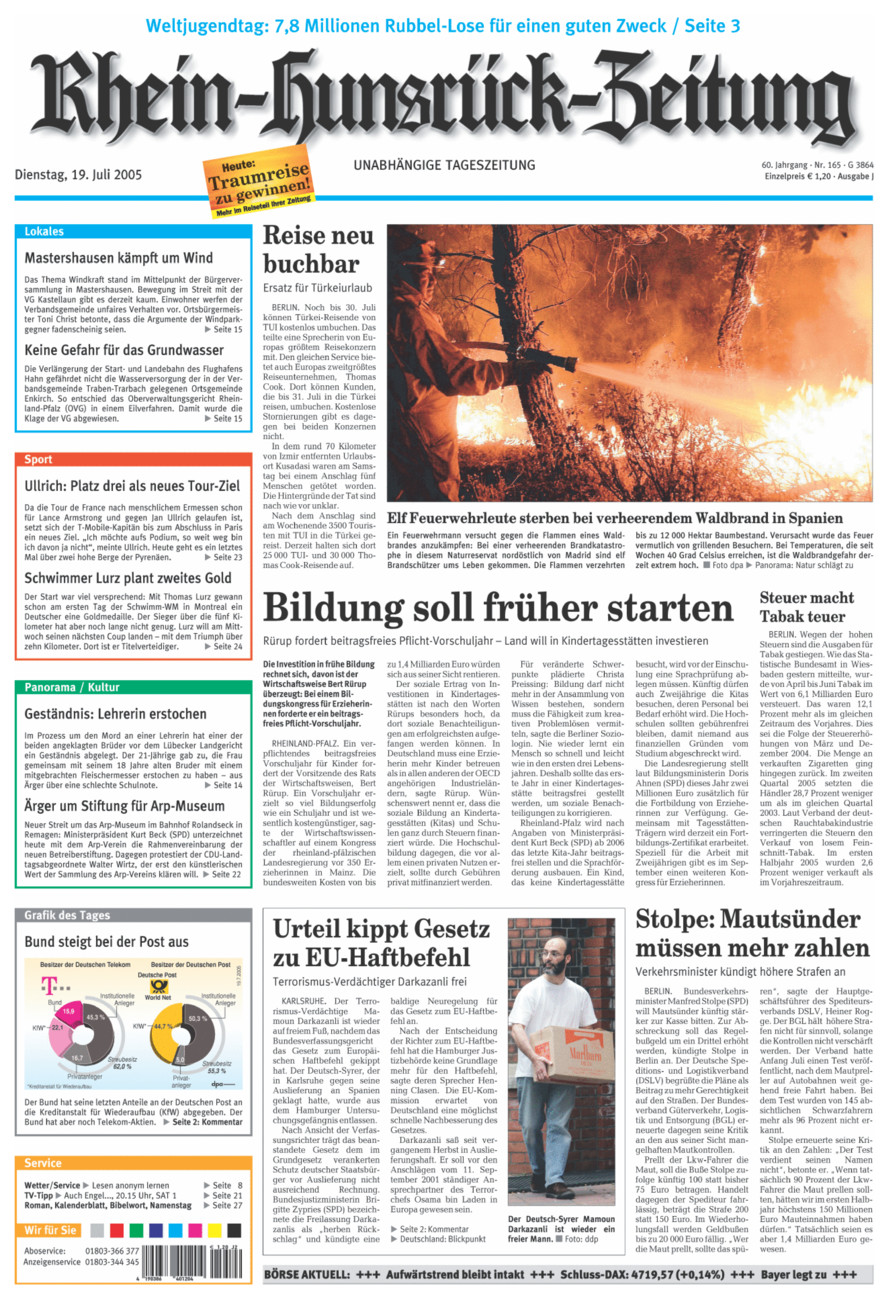 Rhein-Hunsrück-Zeitung vom Dienstag, 19.07.2005