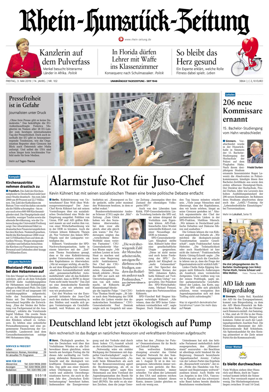 Rhein-Hunsrück-Zeitung vom Freitag, 03.05.2019