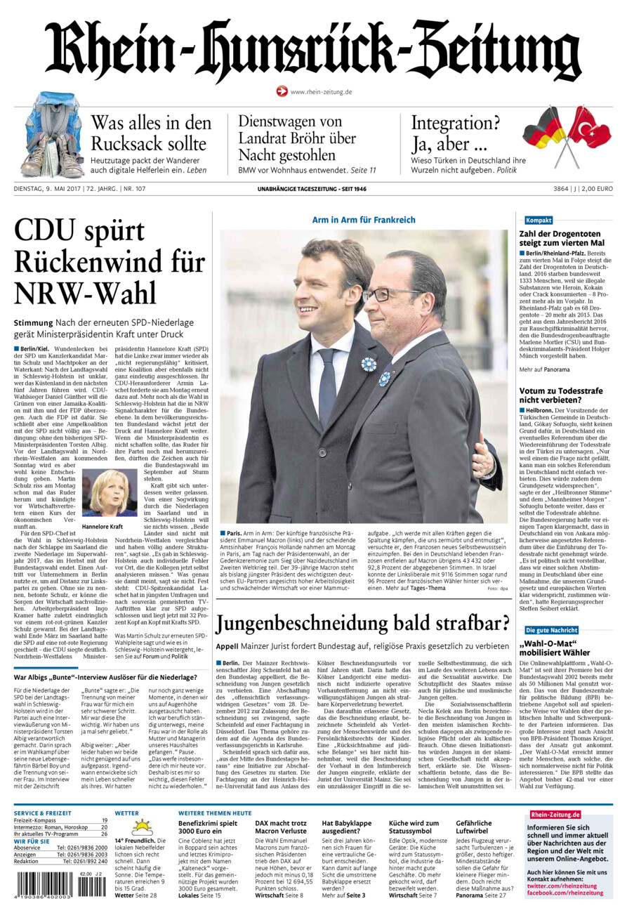 Rhein-Hunsrück-Zeitung vom Dienstag, 09.05.2017
