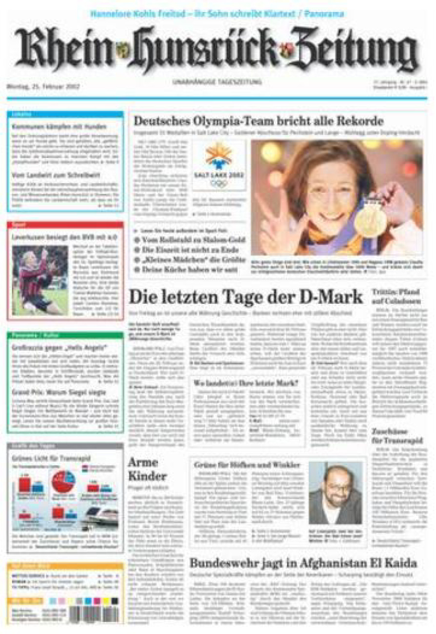 Rhein-Hunsrück-Zeitung vom Montag, 25.02.2002