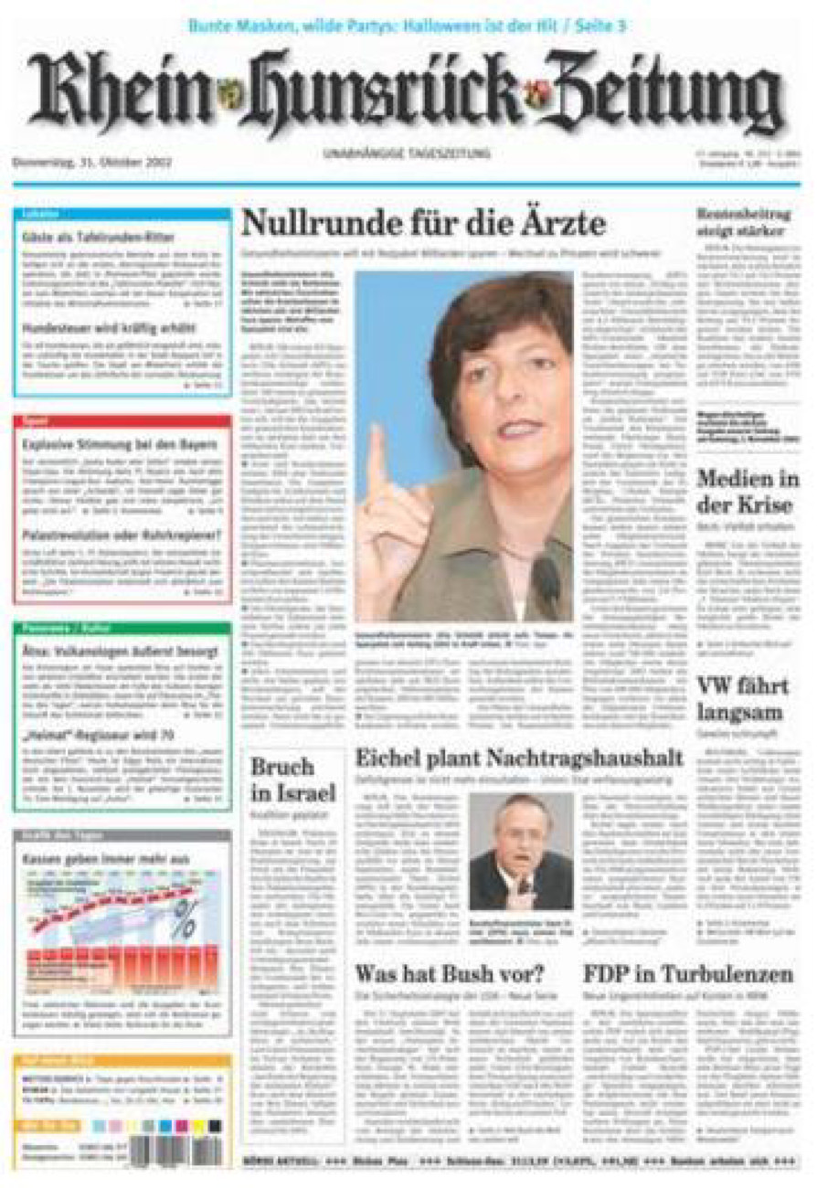 Rhein-Hunsrück-Zeitung vom Donnerstag, 31.10.2002