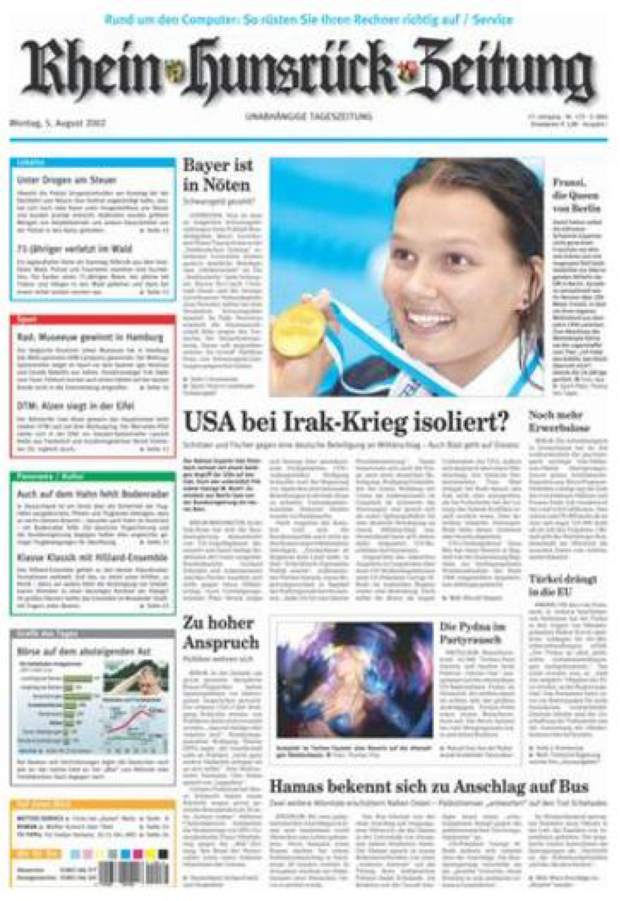 Rhein-Hunsrück-Zeitung vom Montag, 05.08.2002