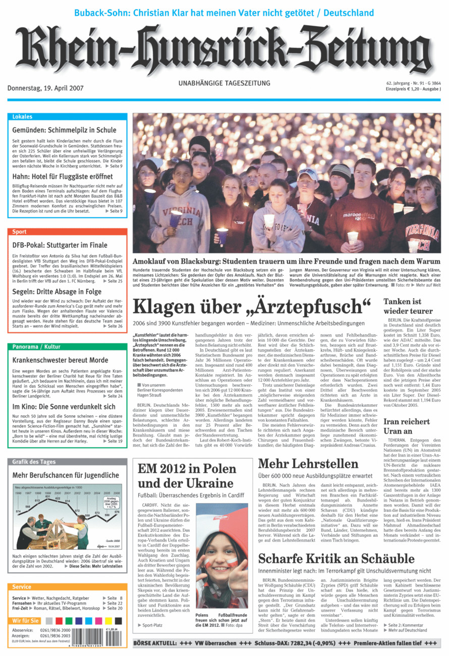 Rhein-Hunsrück-Zeitung vom Donnerstag, 19.04.2007