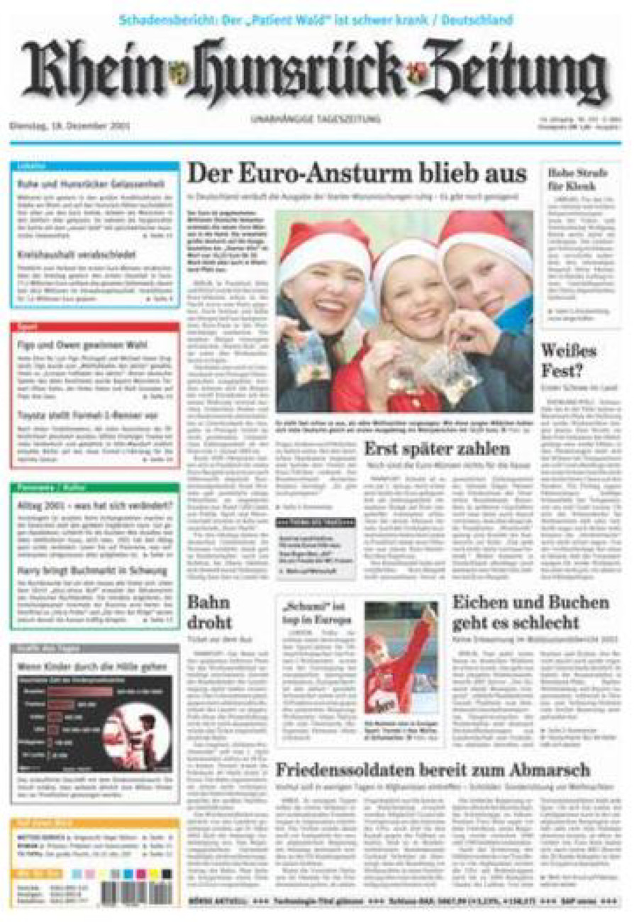 Rhein-Hunsrück-Zeitung vom Dienstag, 18.12.2001