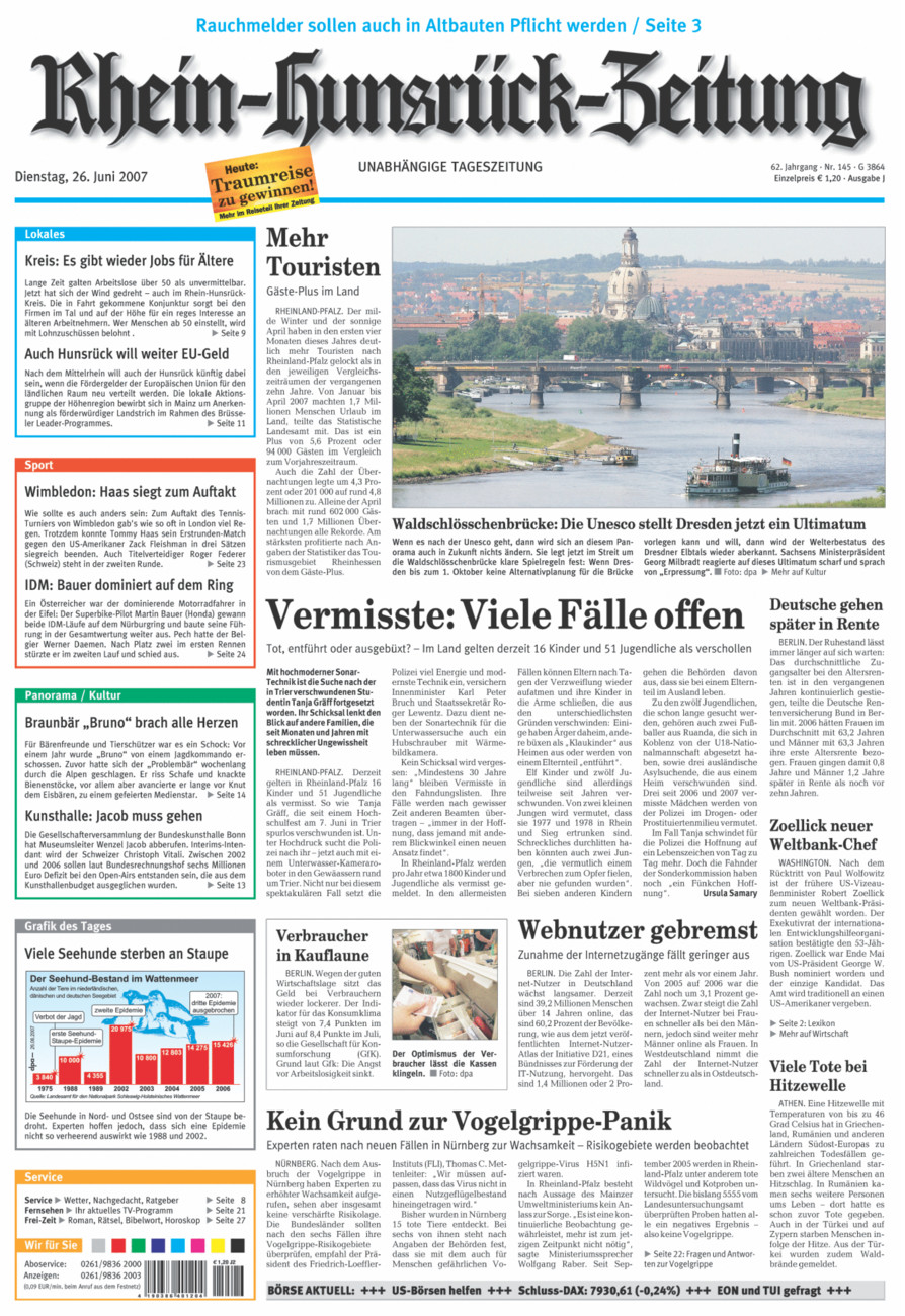 Rhein-Hunsrück-Zeitung vom Dienstag, 26.06.2007