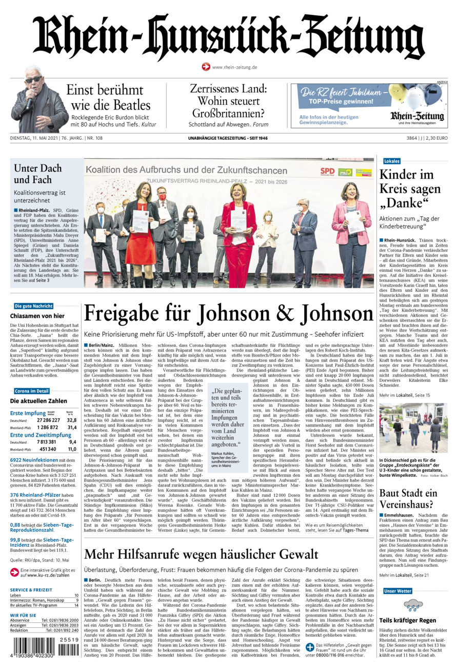 Rhein-Hunsrück-Zeitung vom Dienstag, 11.05.2021